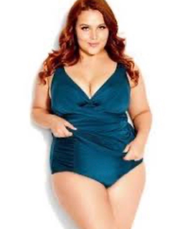 City Chic Other - City Chic Azores Underwire Tankini & High-Waisted Bikini Brief Poseiden Blue 16W